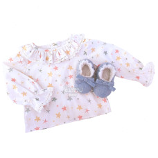 Camisa Maitê manga longa branca estrelas-do-mar