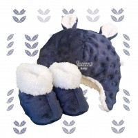 Kit ursinho fleece azul marinho