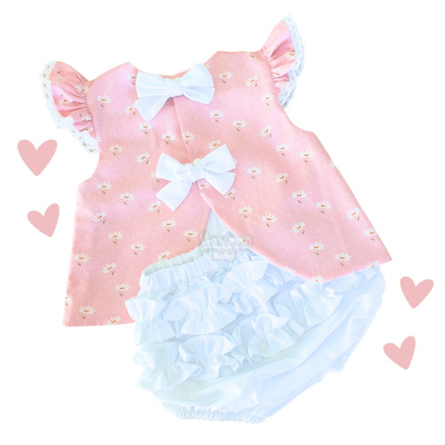 Conjunto Cecília Rosê poá margaridas Conjunto Cecília Rosê poá margaridas