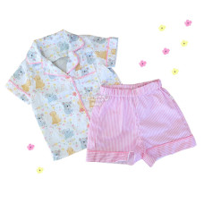 Pijama americano belas da floresta listra rosa