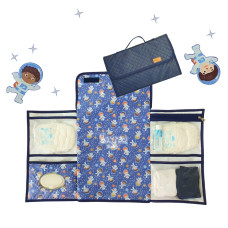 Trocador portátil estrelas azul marinho astronautas