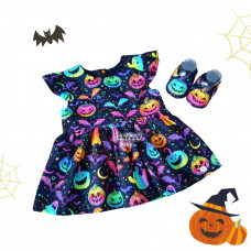 Vestido Laura Halloween preto neon